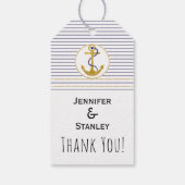 Gold anchor strees nautical bruiloft cadeaulabel (Achterkant)