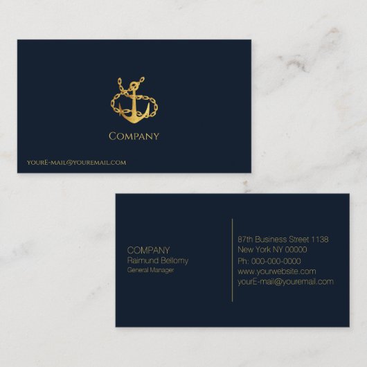 Gold Anchor Visitekaartje (Voorkant / Achterkant)