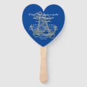 Gold Anchors Heart-Shaped Wedding Fan-programma Handwaaier (Achterkant)