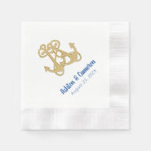 Gold Anchors Nautical Ship Cruise Weddenschap Servet (Voorkant)