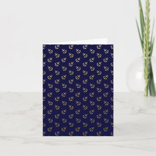 Gold Anchors Navy Blue Background Pattern Kaart