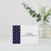 Gold Anchors Navy Blue Background Pattern Visitekaartje (Staand voorkant)