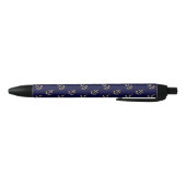 Gold Anchors Navy Blue Background Pattern Zwarte Inkt Pen (Bodem)