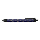 Gold Anchors Navy Blue Background Pattern Zwarte Inkt Pen (Bovenkant)