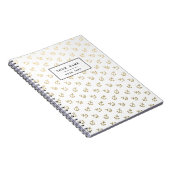 Gold Anchors White Background Pattern Notitieboek (Rechterzijde)