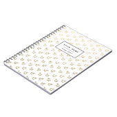 Gold Anchors White Background Pattern Notitieboek (Linkerzijde)
