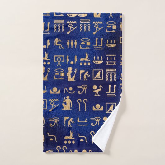 Gold Ancient Egyptian Hieroglyphics Bad Handdoek (Handdoek)