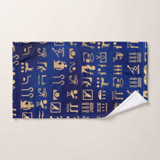 Gold Ancient Egyptian Hieroglyphics Bad Handdoek (Handdoek)