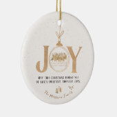 Gold and Beige Joy Classy Christmas Keramisch Ornament (Rechts)