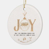 Gold and Beige Joy Classy Christmas Keramisch Ornament (Links)