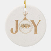 Gold and Beige Joy Classy Christmas Keramisch Ornament (Achterkant)