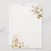Gold and Beige Watercolor Flowers Bridal Shower Kaart (Achterkant)