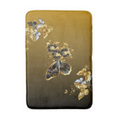 Gold and Black Butterfly Floral Art Badmat (Voorkant Verticaal)