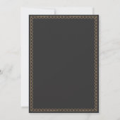 Gold and Black Champagne Bridal Shower Invitation Kaart (Achterkant)