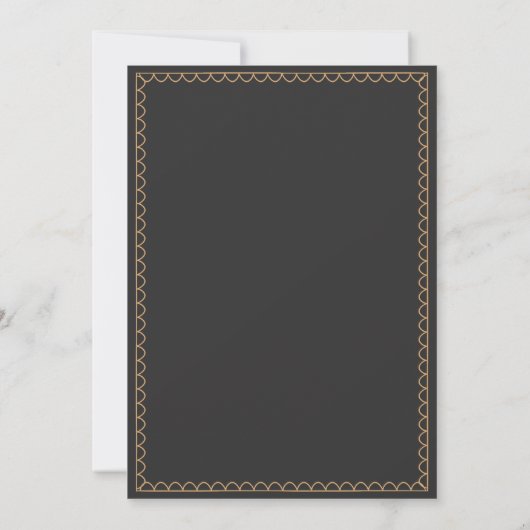 Gold and Black Champagne Bridal Shower Invitation Kaart (Achterkant)