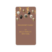 Gold and Black Christmas Baubles Etiket (Voorkant)