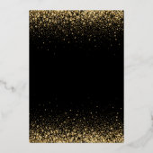 Gold and Black Christmas Holiday Party  Foil  Folie Uitnodiging (Achterkant)