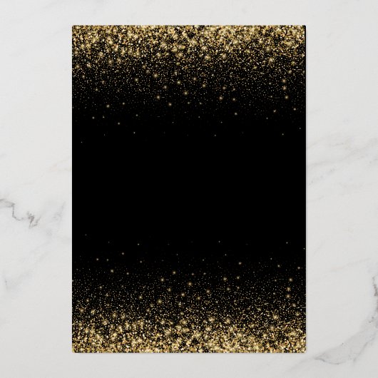 Gold and Black Christmas Holiday Party  Foil  Folie Uitnodiging (Achterkant)