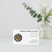 Gold and Black Circular Logo Security Visitekaartje (Staand voorkant)