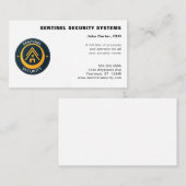 Gold and Black Circular Logo Security Visitekaartje (Voorkant / Achterkant)