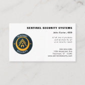 Gold and Black Circular Logo Security Visitekaartje (Voorkant)