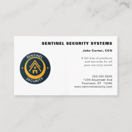 Gold and Black Circular Logo Security Visitekaartje