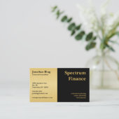 Gold and Black Color Blocks Finance Real Estate Visitekaartje (Staand voorkant)