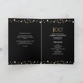 Gold and Black confetti 100e verjaardagsprogramma Programma (Binnen)