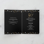 Gold and Black confetti 50th verjaardagsprogramma Programma (Binnen)