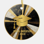 Gold and Black Custom Graduation Ornament (Voorkant)