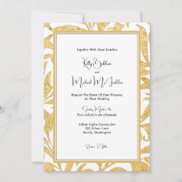 Gold and Black Elegant Wedding Kaart