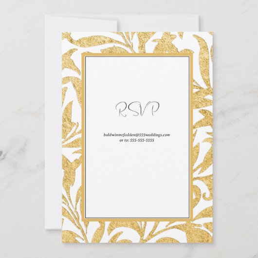 Gold and Black Elegant Wedding Kaart (Achterkant)