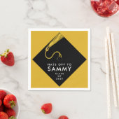 Gold and Black Graduation Party Napkins Servet (Insitu)