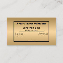 Gold and Black Investment Financial Planner Visitekaartje
