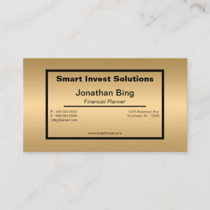 Gold and Black Investment Financial Planner Visitekaartje