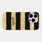 Gold and Black IPhone 16 Pro Case Hoesje (Achterkant horizontaal)