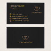 Gold and Black Modern Corporate Business Card Visitekaartje (Voorkant /achterkant)