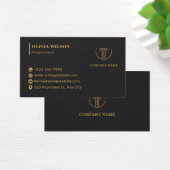 Gold and Black Modern Corporate Business Card Visitekaartje (Bureau)