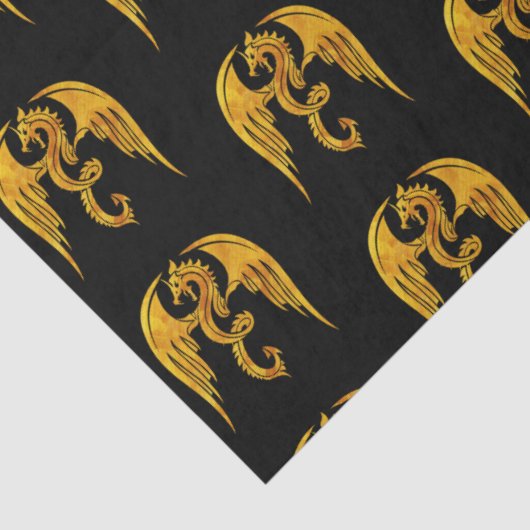 Gold and Black Mythical Dragon Tissuepapier (Detail)
