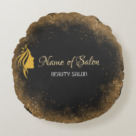 Gold and black   rond kussen