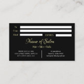 Gold and black   Salon gift certificate Visitekaartje (Achterkant)