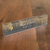 Gold and black  Table Tent Sign Desk Name Plate Naambordje (Zijkant)