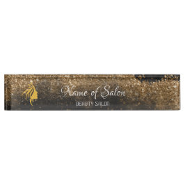 Gold and black  Table Tent Sign Desk Name Plate Naambordje