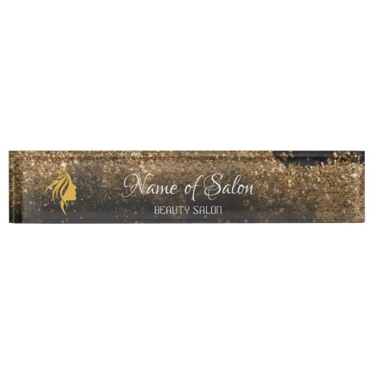 Gold and black  Table Tent Sign Desk Name Plate Naambordje (Voorkant)