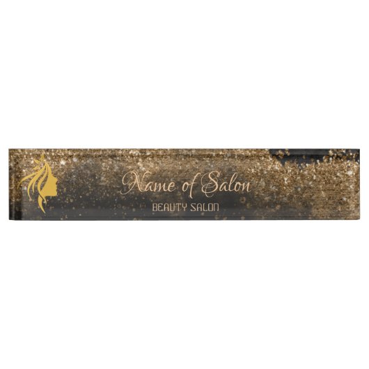 Gold and black  Table Tent Sign Naambordje (Voorkant)