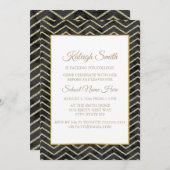 Gold and Black Trunk Party "Off to College" uitnod Kaart (Voorkant / Achterkant)