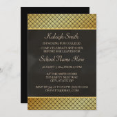 Gold and Black Trunk Party "Off to College" uitnod Kaart (Voorkant / Achterkant)