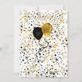 Gold and Black Unicorn Birthday Party Invitation Kaart (Achterkant)