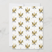 Gold and Black Unicorn Birthday Party Invitation Kaart (Achterkant)