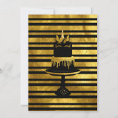 Gold and Black Unicorn Birthday Party Invitation Kaart (Achterkant)